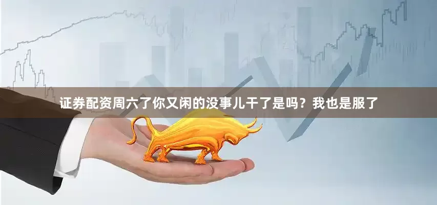 证券配资周六了你又闲的没事儿干了是吗？我也是服了